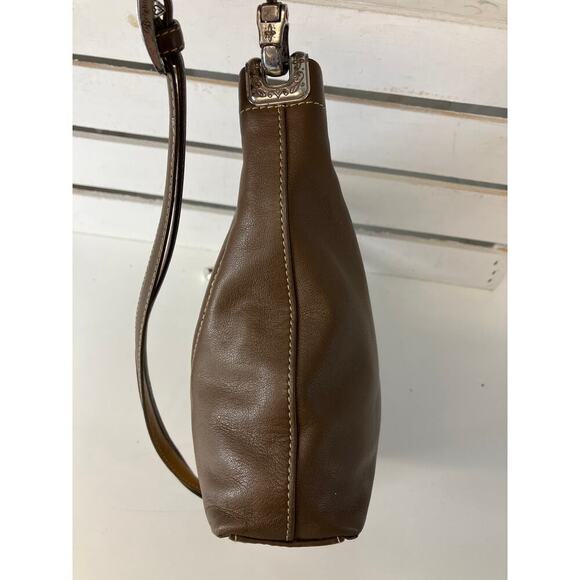 BRIGHTON C813296 SMALL BROWN LEATHER HEART CROSSBODY BAG - Picture 5 of 16